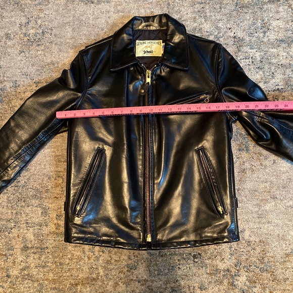 Schott NYC Classic Horsehide Black Racer Motorcycle Leather Jacket - Picture 9 of 16
